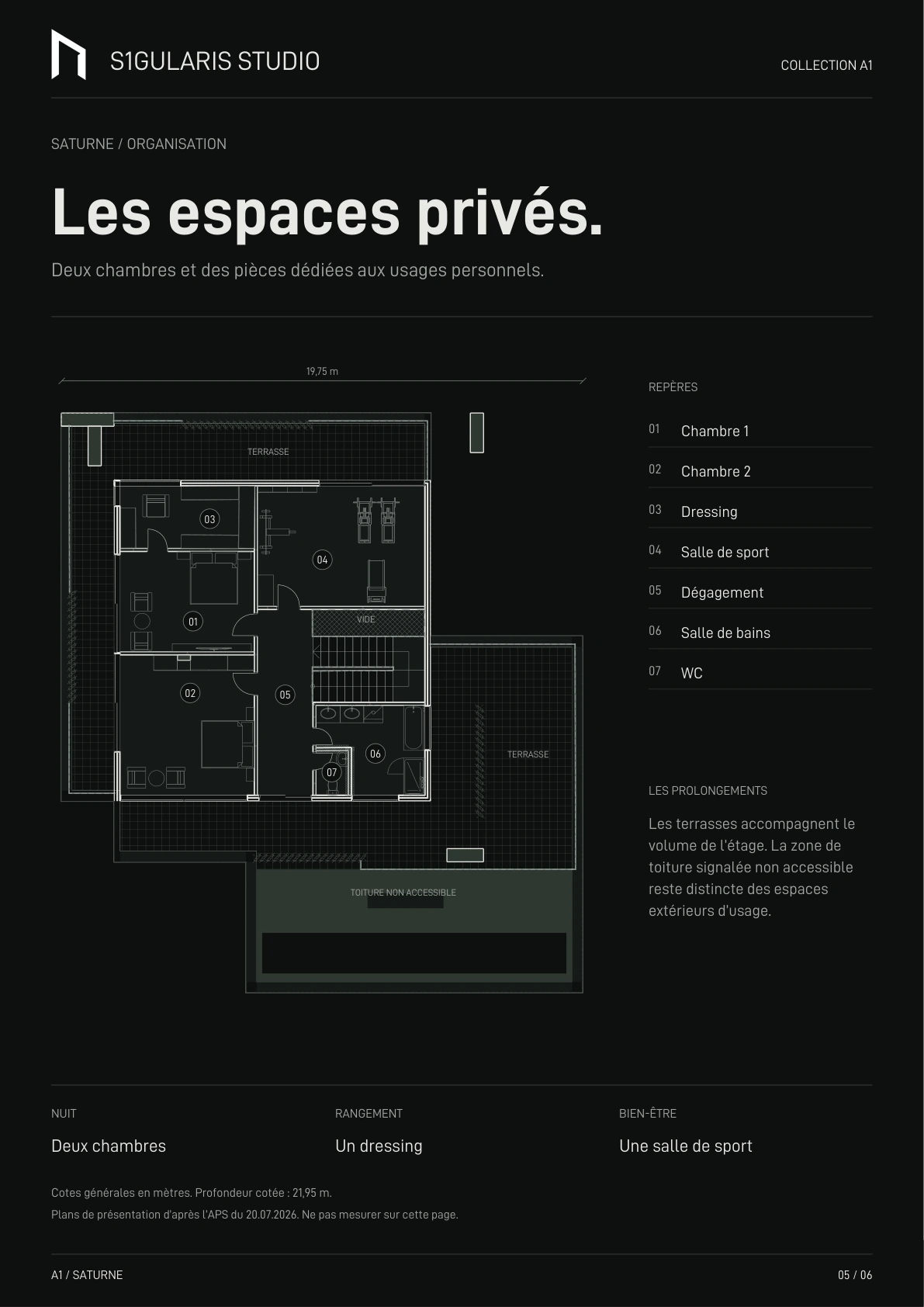 Plan de présentation Saturne, étage