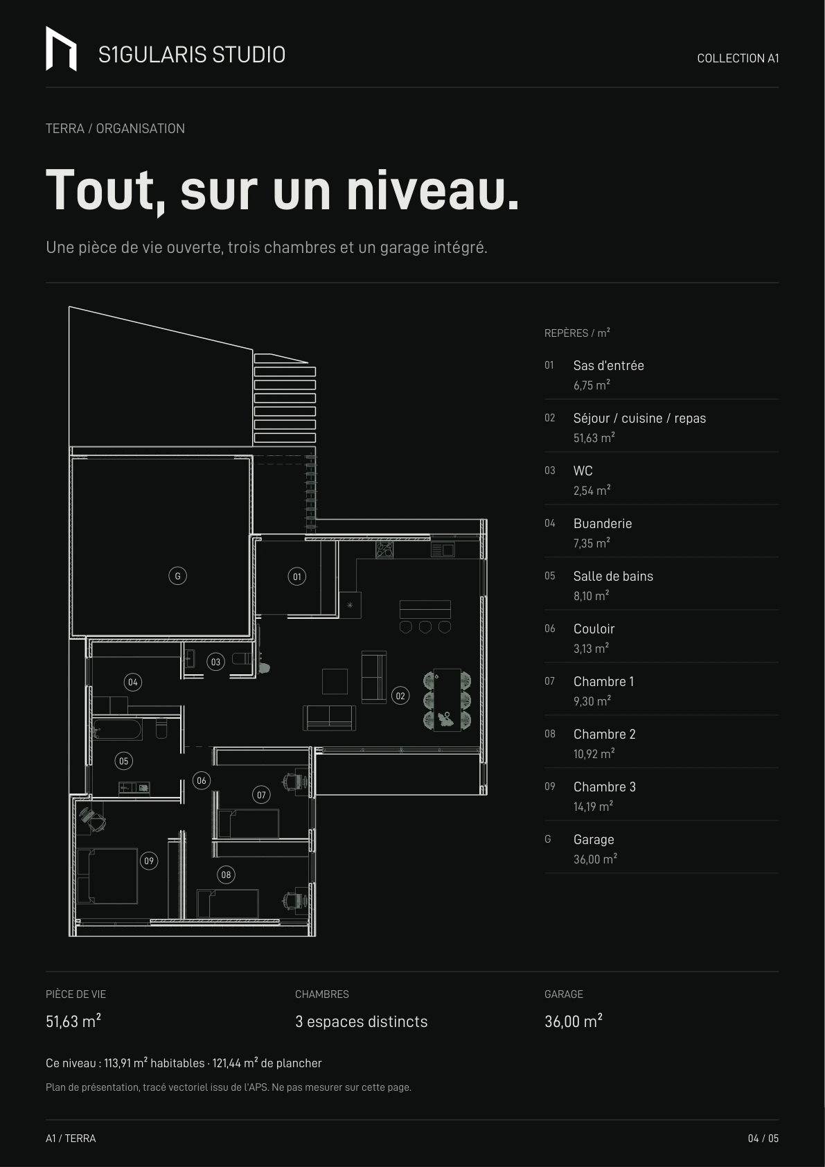 Plan de présentation Terra, rez-de-chaussée