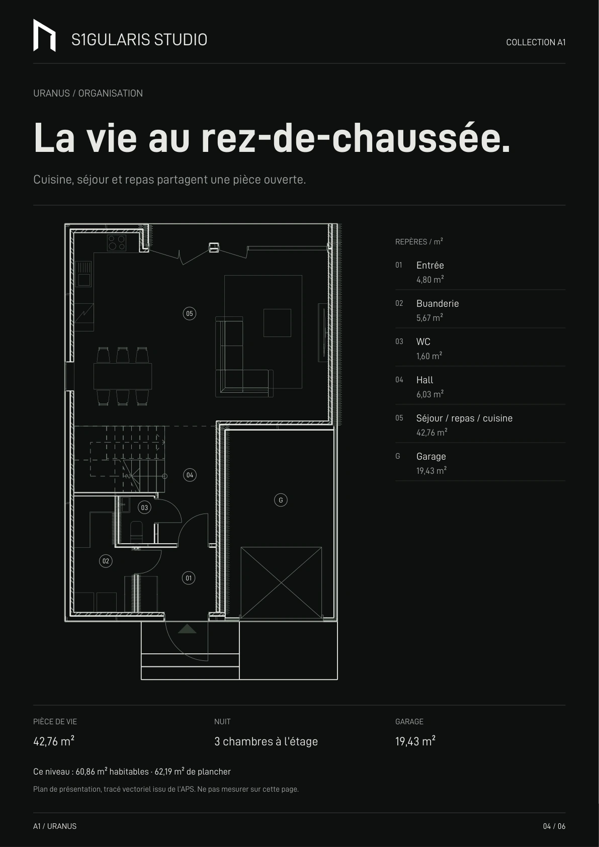 Plan de présentation Uranus, rez-de-chaussée